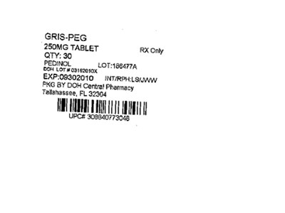 Label Image For 250mg (Gris Peg 250mg(pedinol))